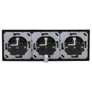 JUNG Serie LS Komplett-Set Graphitschwarz Matt: 3x LS1520SWM SCHUKO Steckdose + LS983SWM Rahmen 3fach
