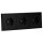 JUNG Serie LS Komplett-Set Graphitschwarz Matt: 3x LS1520SWM SCHUKO Steckdose + LS983SWM Rahmen 3fach
