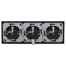 JUNG Serie LS Komplett-Set Graphitschwarz Matt: 3x LS1520KISWM SCHUKO Steckdose mit Berührungsschutz + LS983SWM Rahmen 3fach