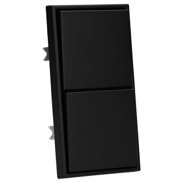 JUNG Serie LS Komplett-Set Graphitschwarz Matt: 2x 506U Wippschalter Universal + 2x LS990SWM Wippe + LS982SWM Rahmen 2fach