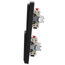 JUNG Serie LS Komplett-Set Graphitschwarz Matt: 2x 506U Wippschalter Universal + 2x LS990SWM Wippe + LS982SWM Rahmen 2fach