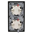 JUNG Serie LS Komplett-Set Graphitschwarz Matt: 2x 506U Wippschalter Universal + 2x LS990SWM Wippe + LS982SWM Rahmen 2fach