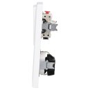 JUNG Serie LS Komplett-Set Schneeweiß Matt: 506U Wippschalter Universal + LS1520WWM SCHUKO Steckdose + LS990WWM Wippe + LS982WWM Rahmen 2fach