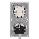 JUNG Serie LS Komplett-Set Schneeweiß Matt: 506U Wippschalter Universal + LS1520WWM SCHUKO Steckdose + LS990WWM Wippe + LS982WWM Rahmen 2fach
