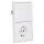 JUNG Serie LS Komplett-Set Schneeweiß Matt: 506U Wippschalter Universal + LS1520WWM SCHUKO Steckdose + LS990WWM Wippe + LS982WWM Rahmen 2fach