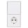 JUNG Serie LS Komplett-Set Schneeweiß Matt: 506U Wippschalter Universal + LS1520WWM SCHUKO Steckdose + LS990WWM Wippe + LS982WWM Rahmen 2fach
