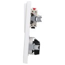 JUNG Serie LS Komplett-Set Schneeweiß Matt: 506U Wippschalter Universal + LS1520KIWWM SCHUKO Steckdose mit Berührungsschutz + LS990WWM Wippe + LS982WWM Rahmen 2fach