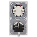 JUNG Serie LS Komplett-Set Schneeweiß Matt: 506U Wippschalter Universal + LS1520KIWWM SCHUKO Steckdose mit Berührungsschutz + LS990WWM Wippe + LS982WWM Rahmen 2fach