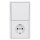 JUNG Serie LS Komplett-Set Schneeweiß Matt: 506U Wippschalter Universal + LS1520KIWWM SCHUKO Steckdose mit Berührungsschutz + LS990WWM Wippe + LS982WWM Rahmen 2fach