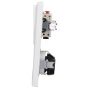 JUNG Serie LS Komplett-Set Schneeweiß Matt: 505U Wippschalter Serien + LS1520KIWWM SCHUKO Steckdose mit Berührungsschutz + LS995WWM Wippe + LS982WWM Rahmen 2fach
