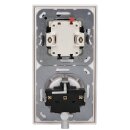 JUNG Serie LS Komplett-Set Schneeweiß Matt: 505U Wippschalter Serien + LS1520KIWWM SCHUKO Steckdose mit Berührungsschutz + LS995WWM Wippe + LS982WWM Rahmen 2fach
