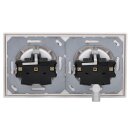 JUNG Serie LS Komplett-Set Schneeweiß Matt: 2x LS1520WWM SCHUKO Steckdose + LS982WWM Rahmen 2fach