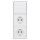 JUNG Serie LS Komplett-Set Schneeweiß Matt: 506U Wippschalter Universal + 2x LS1520WWM SCHUKO Steckdose + LS990WWM Wippe + LS983WWM Rahmen 3fach