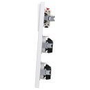 JUNG Serie LS Komplett-Set Schneeweiß Matt: 506U Wippschalter Universal + 2x LS1520KIWWM SCHUKO Steckdose mit Berührungsschutz + LS990WWM Wippe + LS983WWM Rahmen 3fach