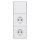 JUNG Serie LS Komplett-Set Schneeweiß Matt: 506U Wippschalter Universal + 2x LS1520KIWWM SCHUKO Steckdose mit Berührungsschutz + LS990WWM Wippe + LS983WWM Rahmen 3fach