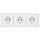 JUNG Serie LS Komplett-Set Schneeweiß Matt: 3x LS1520WWM SCHUKO Steckdose + LS983WWM Rahmen 3fach