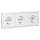 JUNG Serie LS Komplett-Set Schneeweiß Matt: 3x LS1520KIWWM SCHUKO Steckdose mit Berührungsschutz + LS983WWM Rahmen 3fach