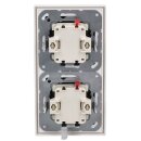 JUNG Serie LS Komplett-Set Schneeweiß Matt: 2x 506U Wippschalter Universal + 2x LS990WWM Wippe + LS982WWM Rahmen 2fach