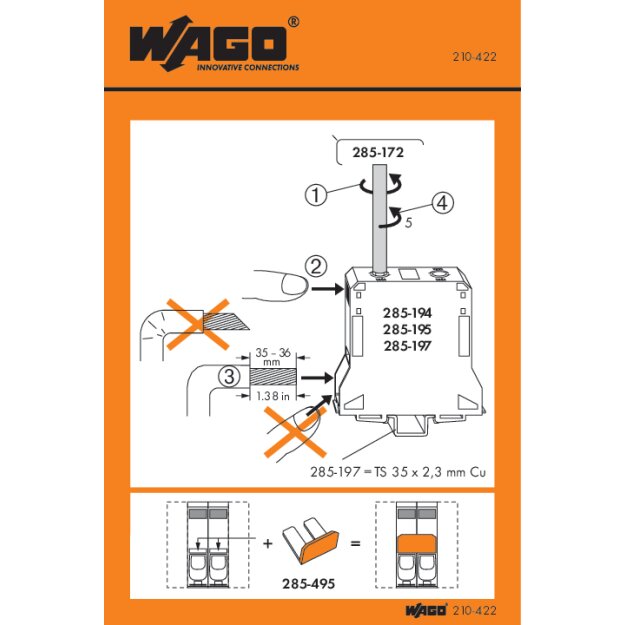 Wago 210-422 Handhabungsaufkleber