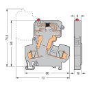 Wago 281-613/281-542 2-Leiter-Sicherungsklemme Grau
