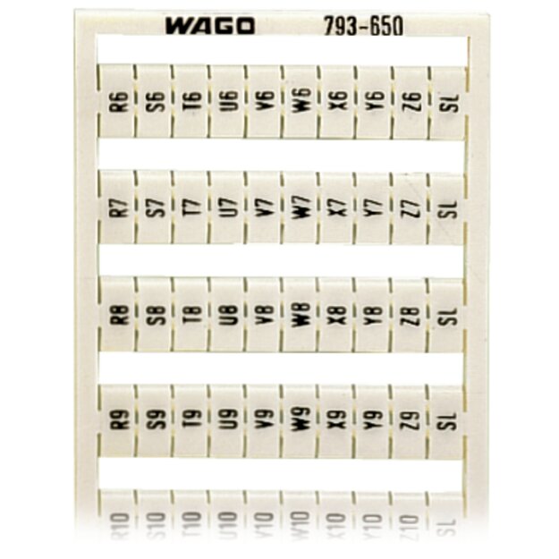 Wago 793-650 WMB-Beschriftungskarte Weiß