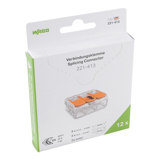 Wago 221-413/995-012 Verbindungsklemme Farblos