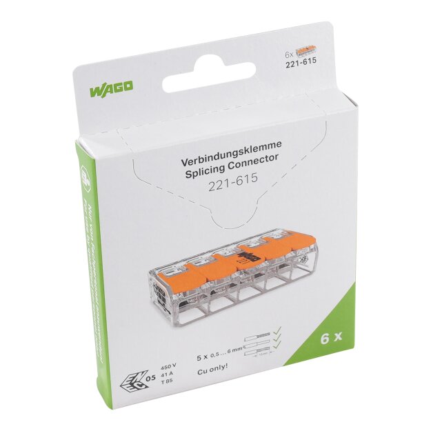 Wago 221-615/995-006 Verbindungsklemme Farblos