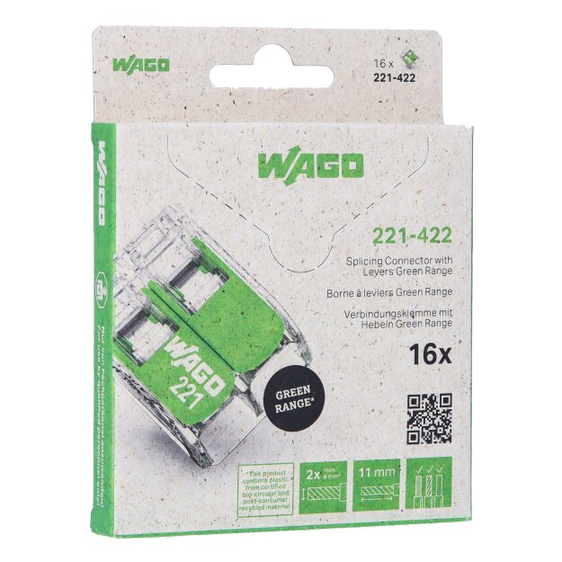 Wago 221-422/995-016 Verbindungsklemme Farblos