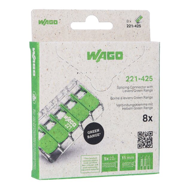 Wago 221-425/995-008 Verbindungsklemme Farblos