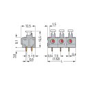 Wago 235-503/331-000 Leiterplattenklemme Grau