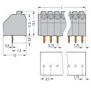 Wago 250-103 Leiterplattenklemme Grau