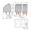 Wago 250-1416 Leiterplattenklemme Grau