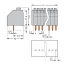 Wago 250-302 Leiterplattenklemme Grau