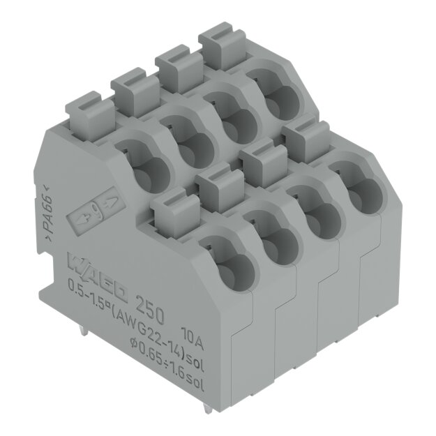 Wago 250-704 Doppelstock-Leiterplattenklemme Grau