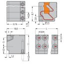 Wago 252-110 2-Leiter-Federleiste Grau