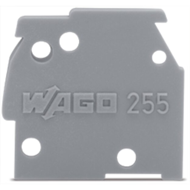 Wago 255-500 Abschlussplatte anrastbar Rot