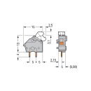 Wago 256-461 Anreihbare Leiterplattenklemme Grau