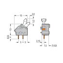 Wago 256-501 Anreihbare Leiterplattenklemme Grau