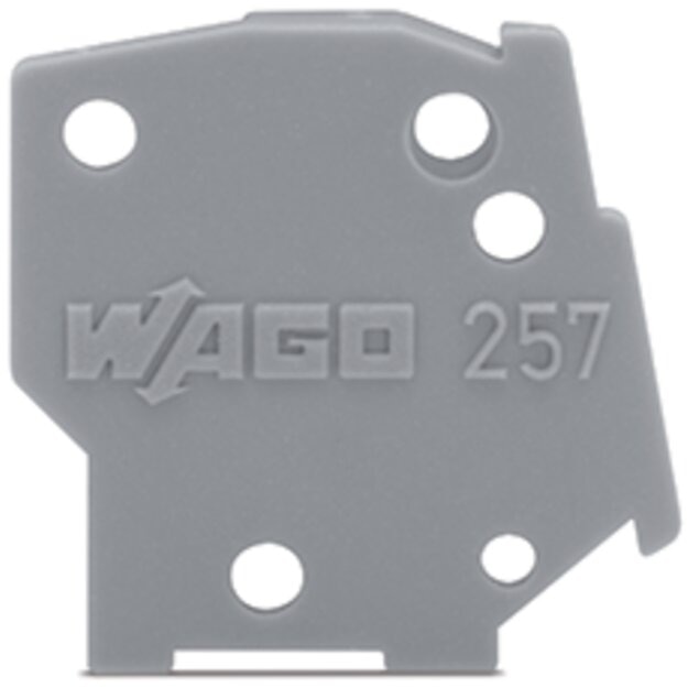 Wago 257-200 Abschlussplatte anrastbar Grau