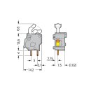 Wago 257-551 Anreihbare Leiterplattenklemme Grau