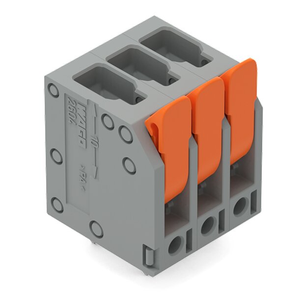 Wago 2604-3107 Leiterplattenklemme Hebel Grau