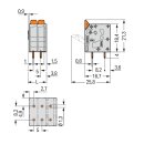 Wago 2604-3112 Leiterplattenklemme Hebel Grau