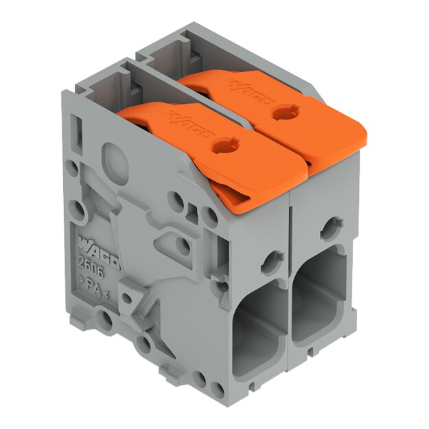 Wago 2606-1102/020-000 Leiterplattenklemme Hebel Grau