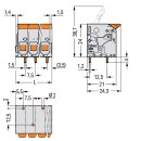Wago 2606-1102/020-000 Leiterplattenklemme Hebel Grau