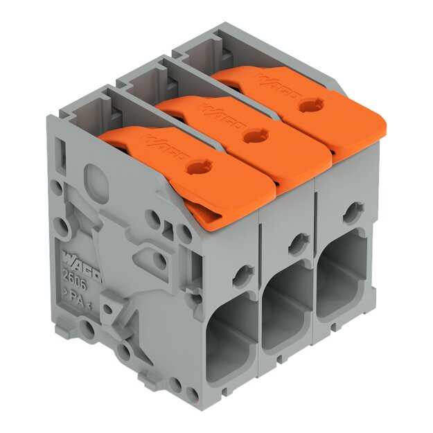 Wago 2606-1103/020-000 Leiterplattenklemme Hebel Grau