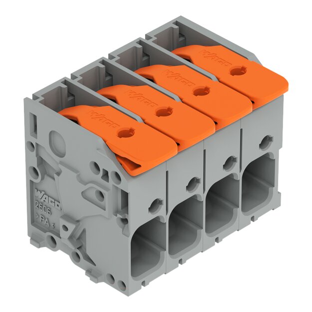 Wago 2606-1104/010-000 Leiterplattenklemme Hebel Grau