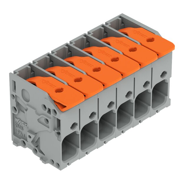 Wago 2606-1106/010-000 Leiterplattenklemme Hebel Grau
