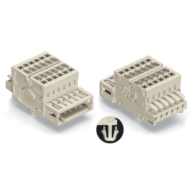 Wago 734-363/008-000 2-Leiter-Kombistecker Grau