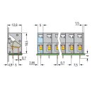 Wago 741-309 Leiterplattenklemme Grau