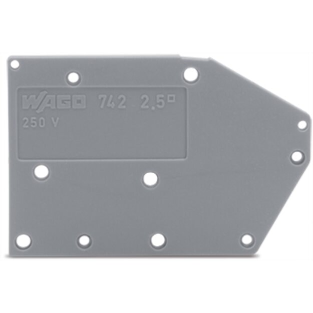 Wago 742-100 Abschlussplatte anrastbar Grau